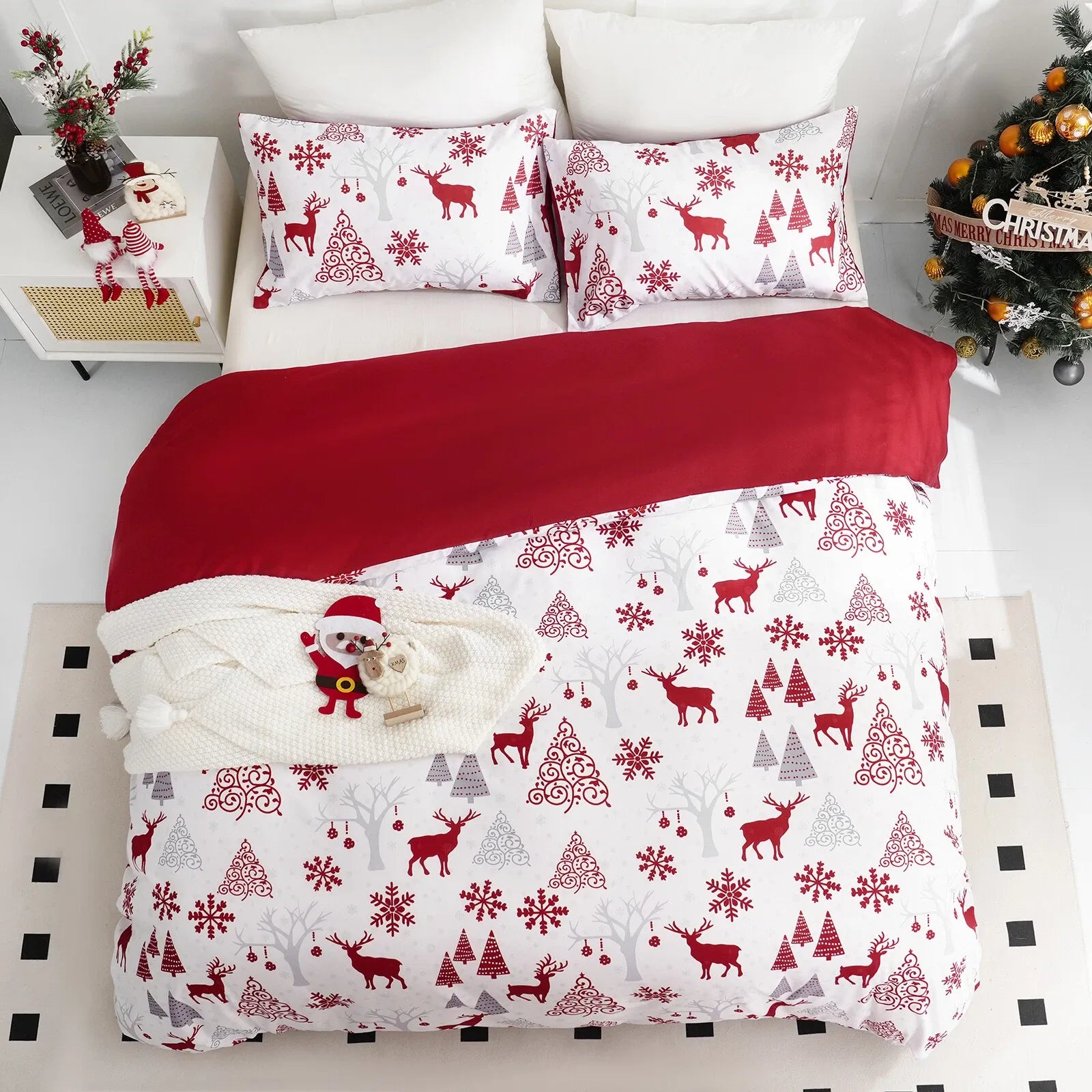 Christmas Santa Como Dahlia Quilt / Doona / Duvet Cover set