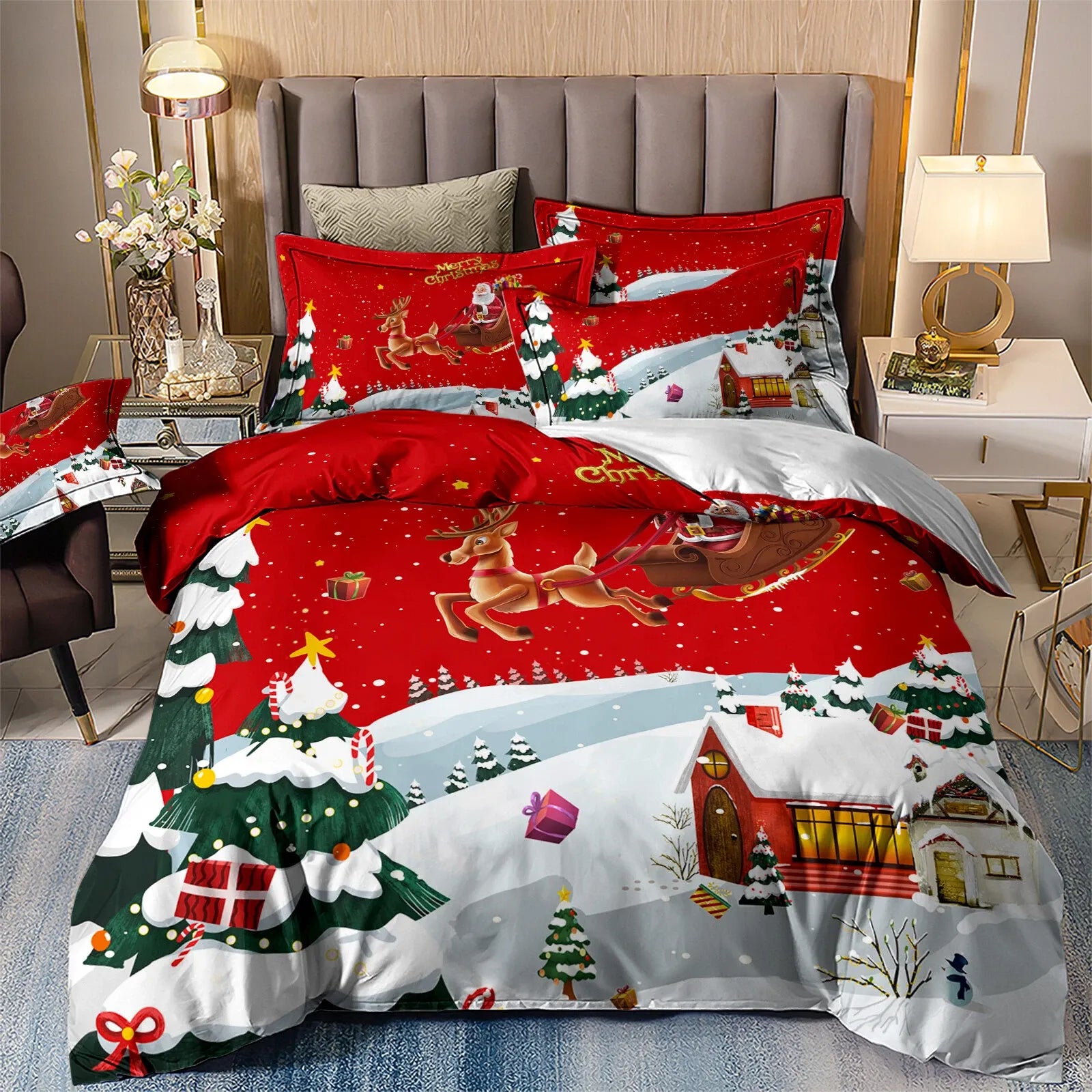 Christmas Santa Marseille Dream Quilt / Doona / Duvet Cover set