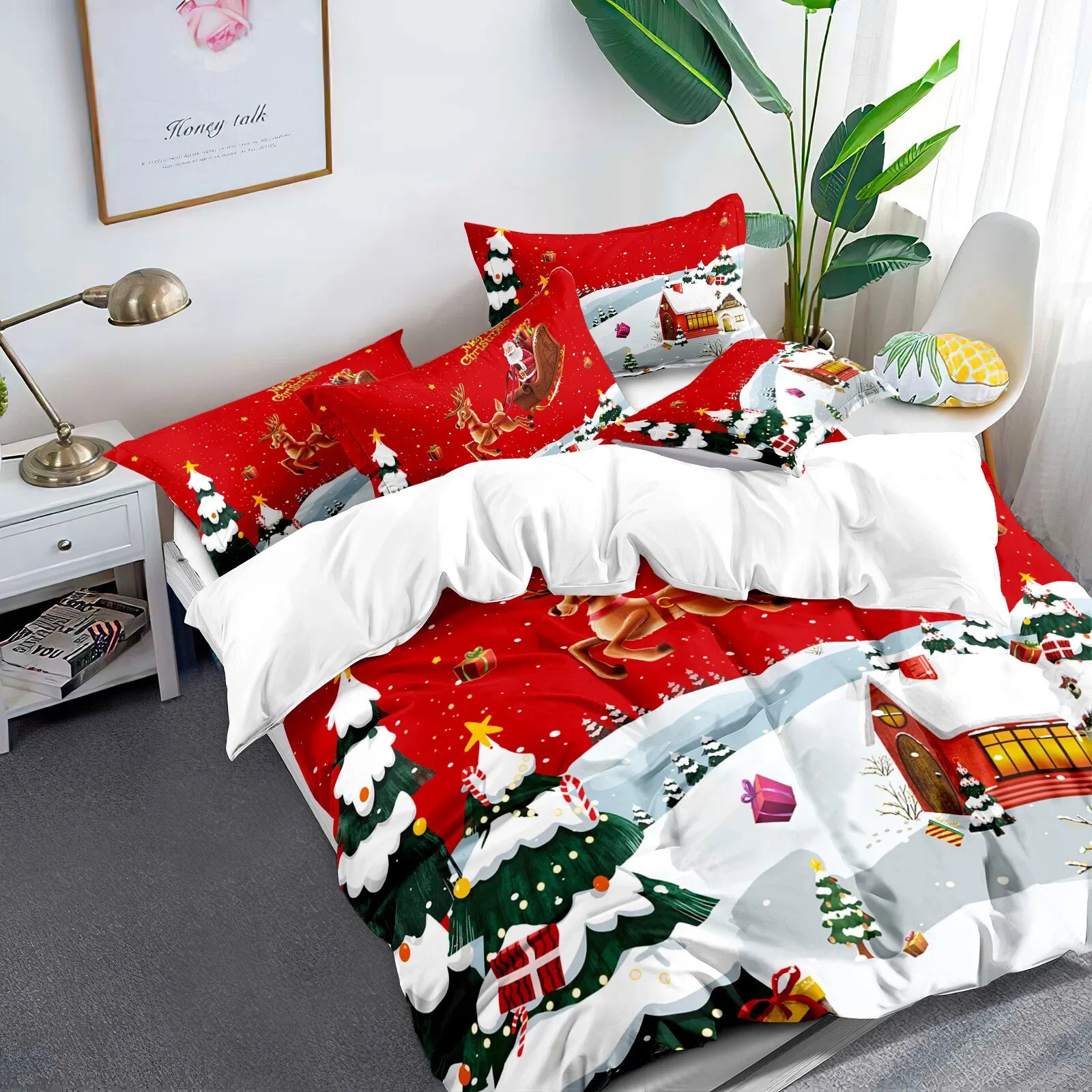 Christmas Santa Marseille Dream Quilt / Doona / Duvet Cover set