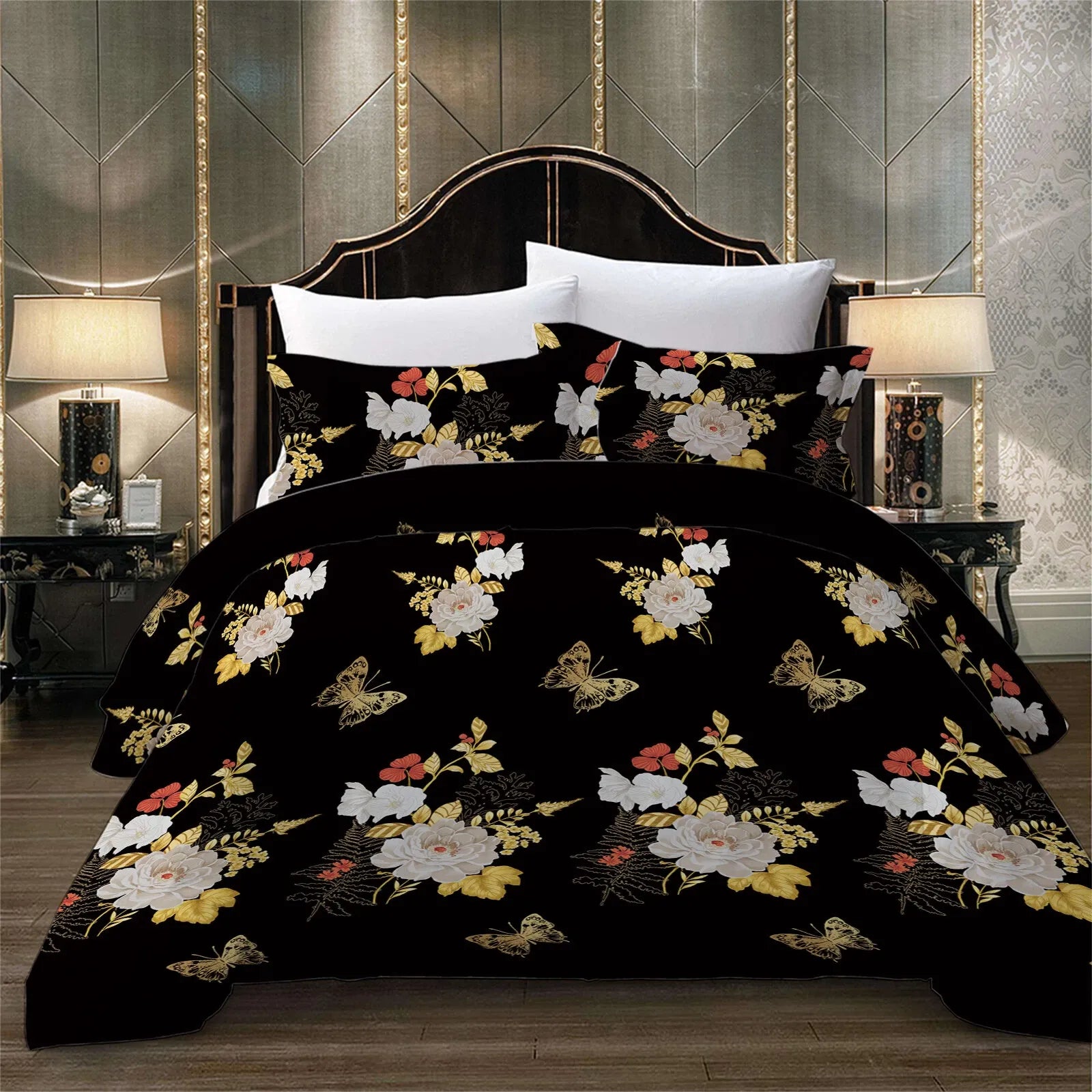 Black Sorrento Marigold Quilt / Doona / Duvet Cover set