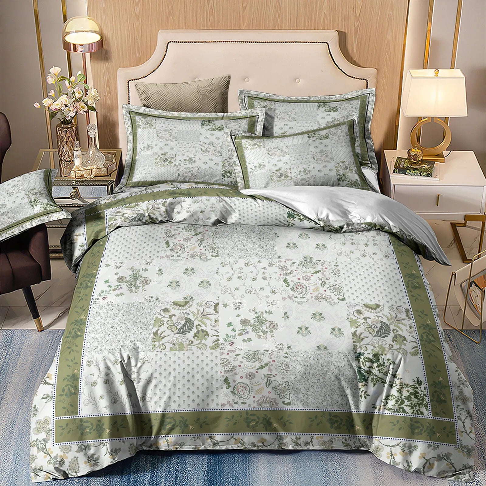 Patchwork Flower Vivienne Leaf Quilt / Doona / Duvet Cover set