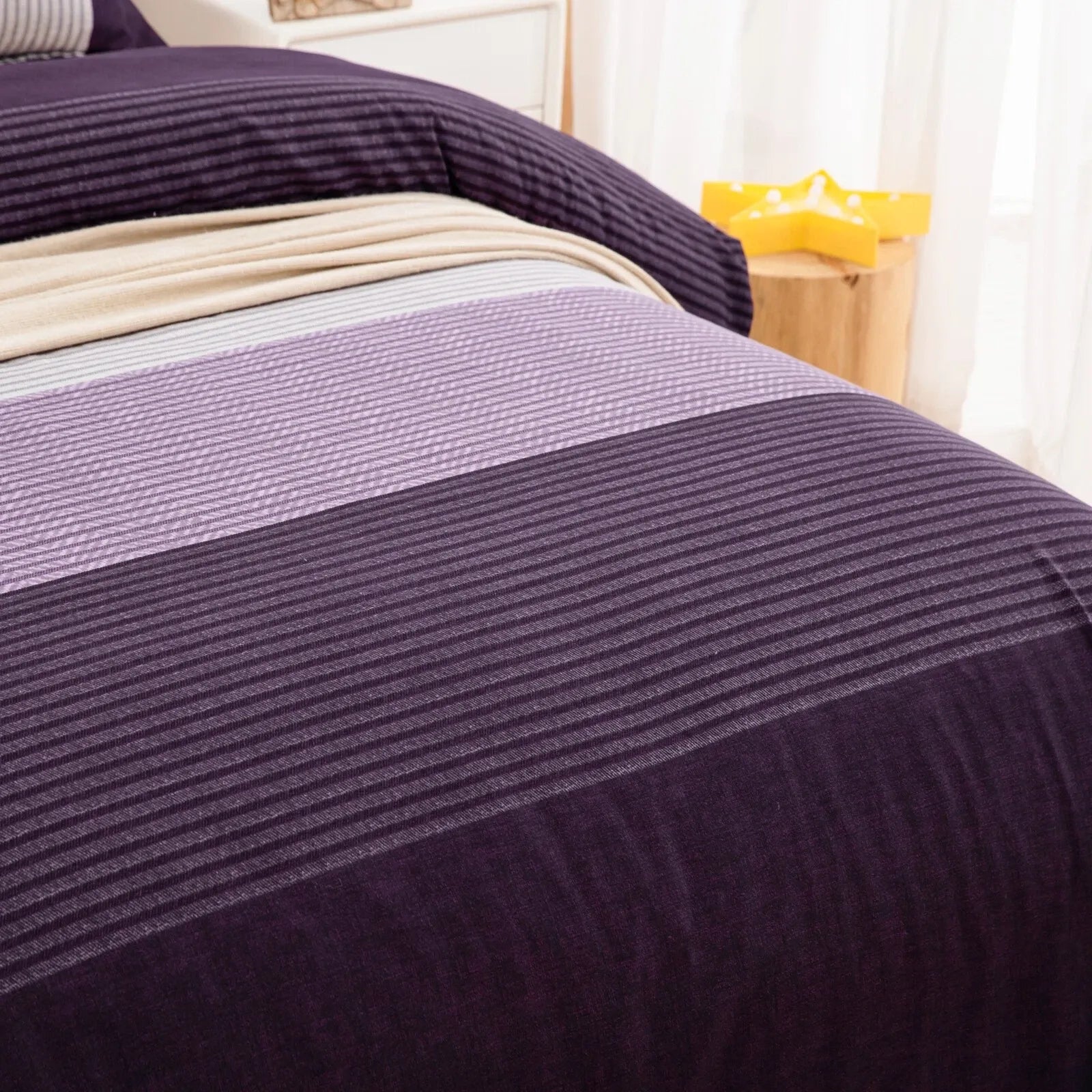 Gray Purple Amalfi Gallery Quilt / Doona / Duvet Cover set