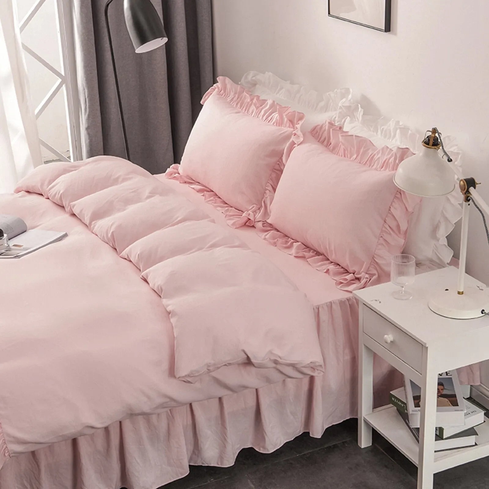 Multi Ruffled Bellagio Willow Quilt / Doona / Duvet Cover set