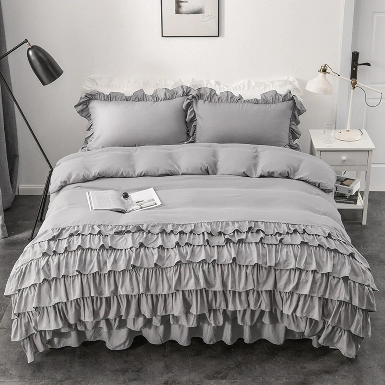 Multi Ruffled Geneva Charm Quilt / Doona / Duvet Cover set