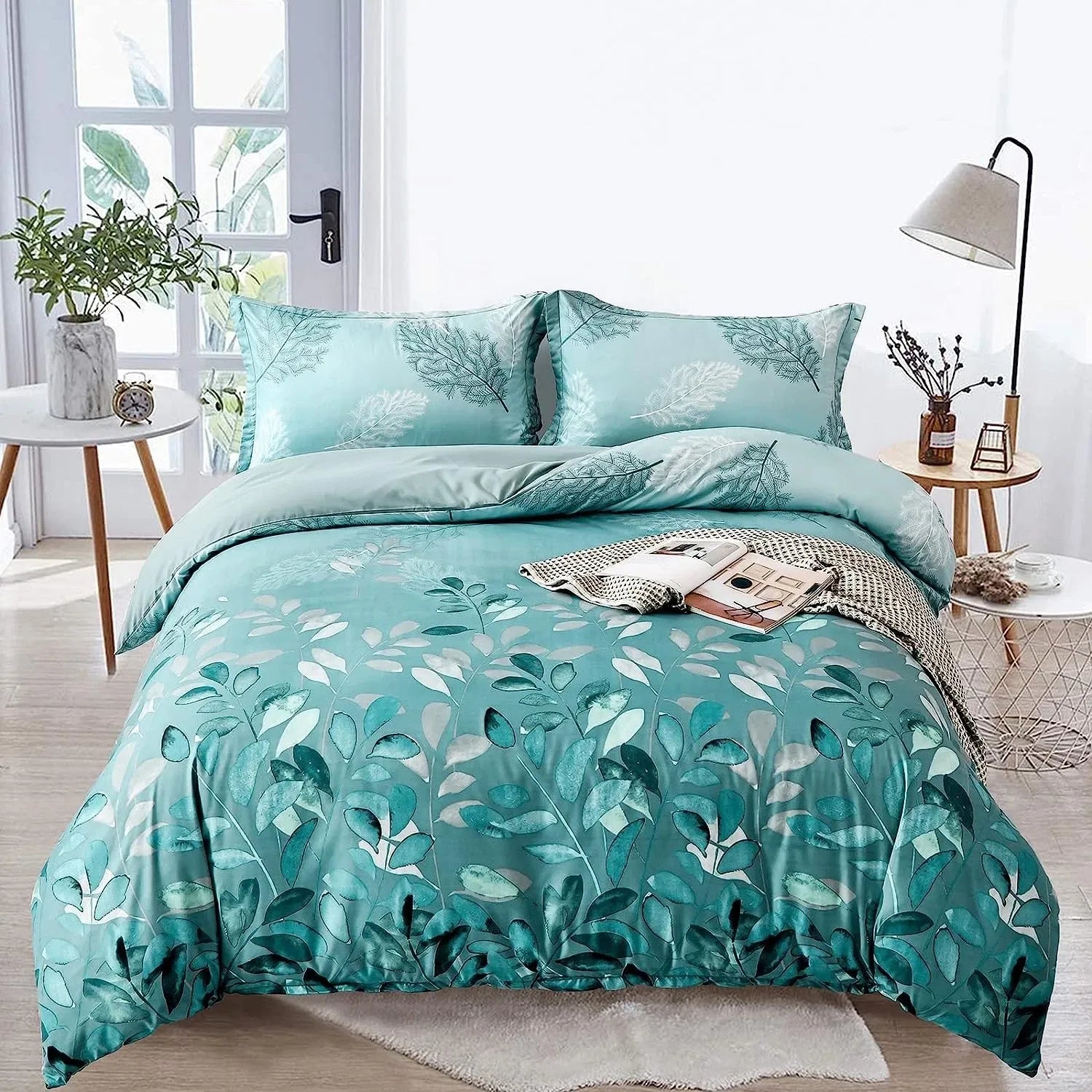 Green Leaf Cannes Quilt / Doona / Duvet Cover set