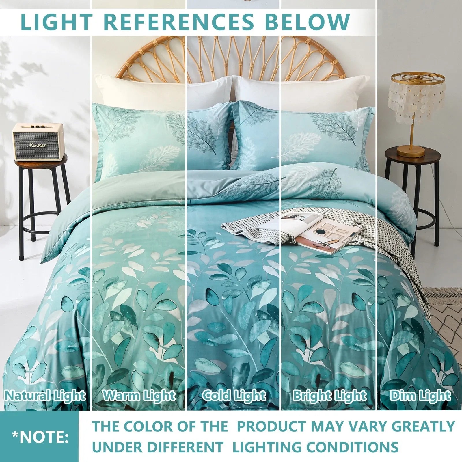 Green Leaf Cannes Quilt / Doona / Duvet Cover set