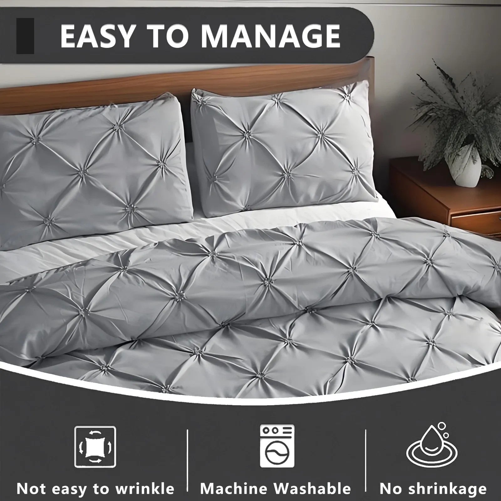 Grey Lorette Marigold Quilt / Doona / Duvet Cover set