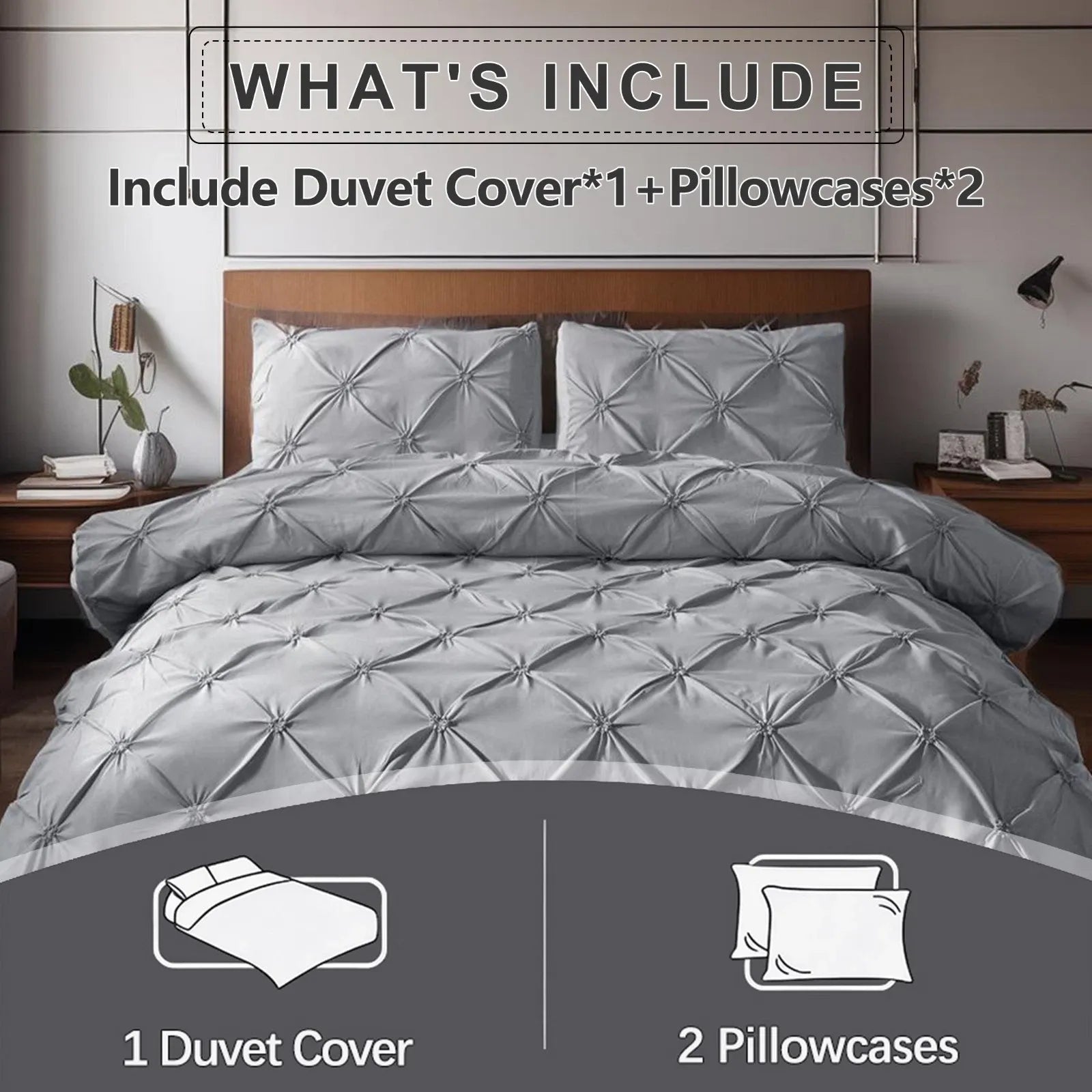 Grey Lorette Marigold Quilt / Doona / Duvet Cover set
