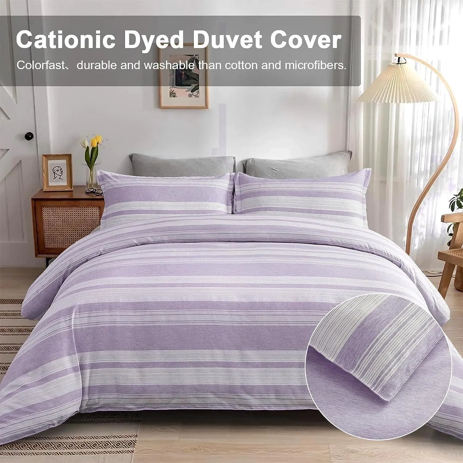 Stripe Sabine Heritage Quilt / Doona / Duvet Cover set