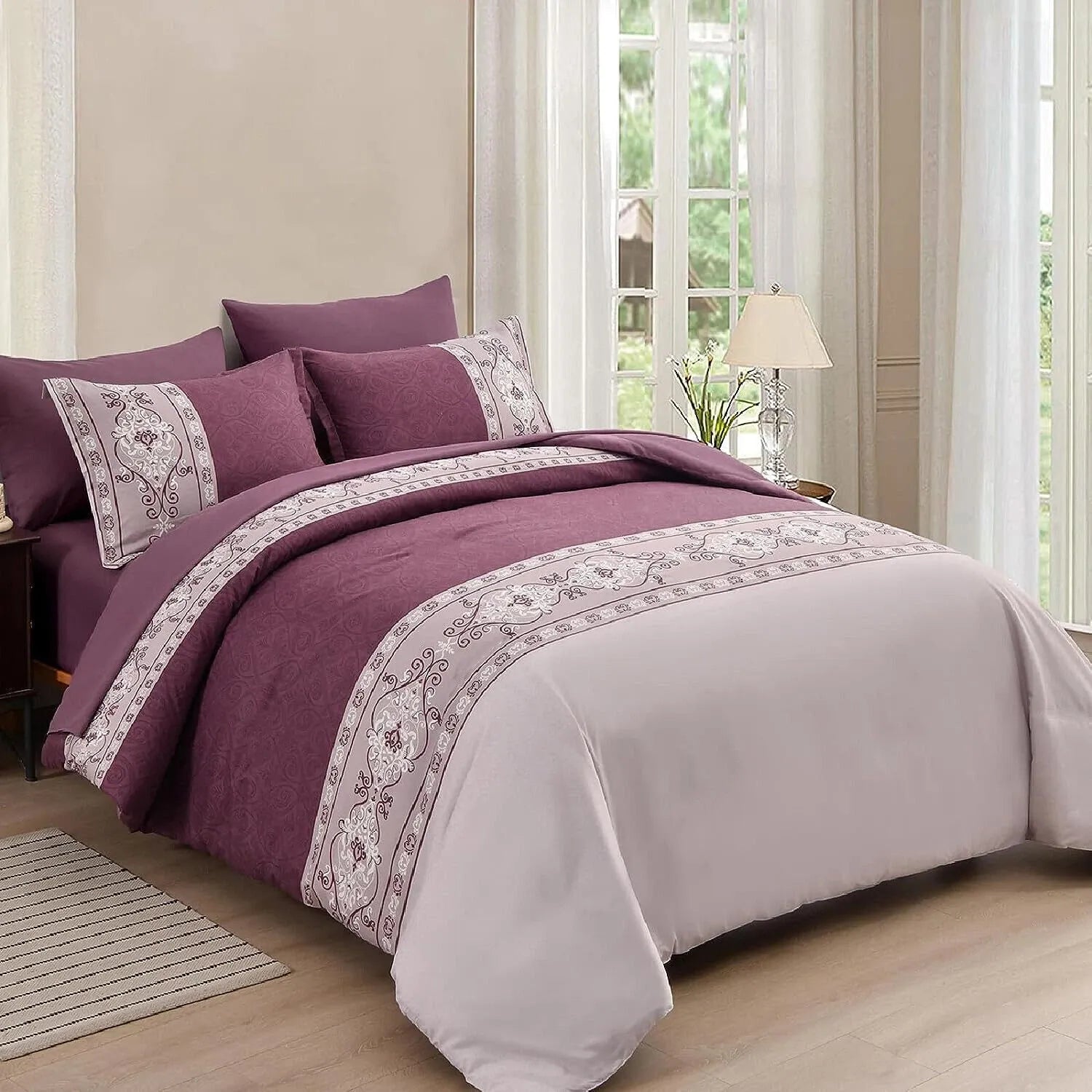Red Bohemian Noelle Botanical Quilt / Doona / Duvet Cover set