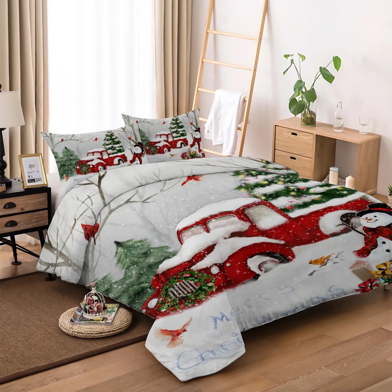 Christmas Calais Botanical Quilt / Doona / Duvet Cover set