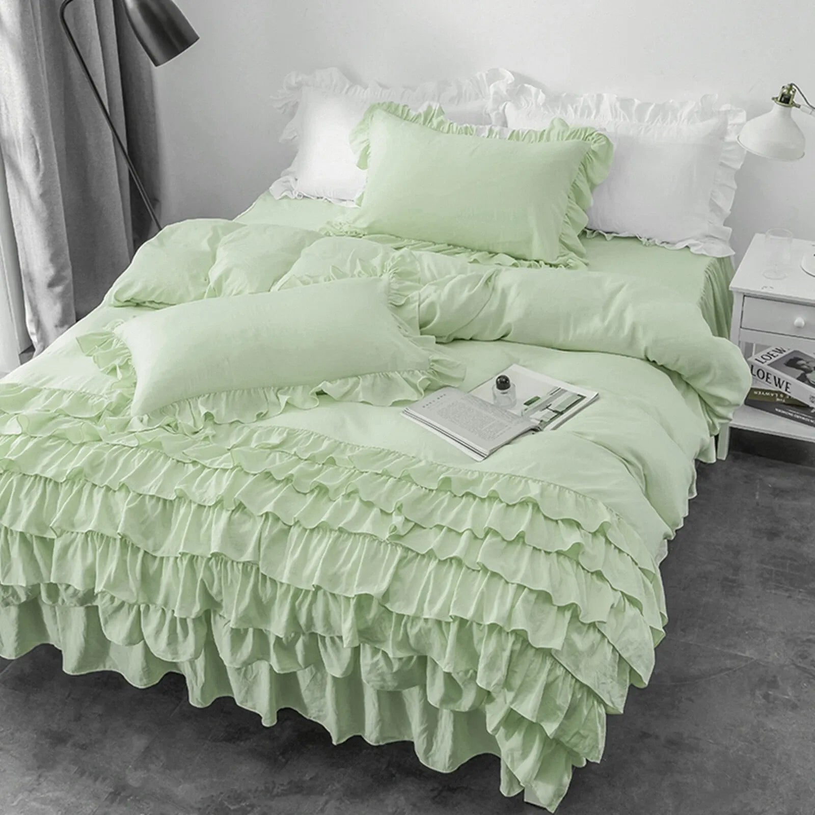 Multi Ruffled Coralie Atelier Quilt / Doona / Duvet Cover set