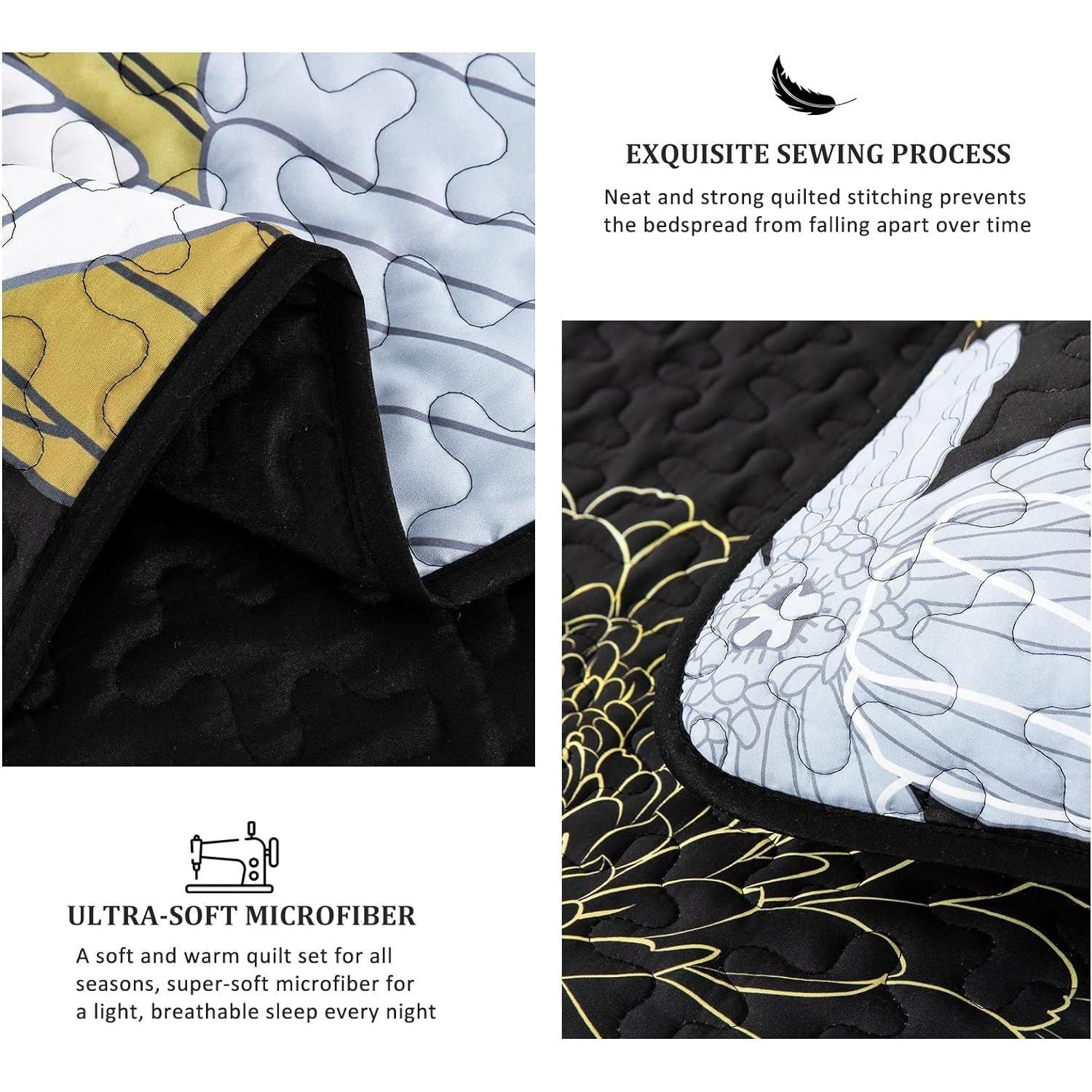 Refined Quilted Bedspread and Pillowcases Set: Perfect Harmony of Comfort and Style