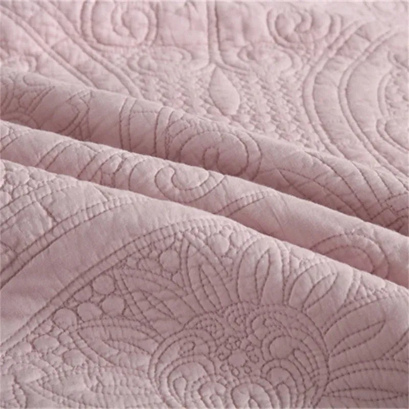 100% Cotton Embossed Blush Medallion Majesty Coverlet Bedspread Set