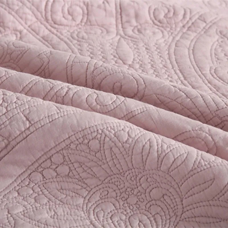 100% Cotton Embossed Blush Medallion Majesty Coverlet Bedspread Set