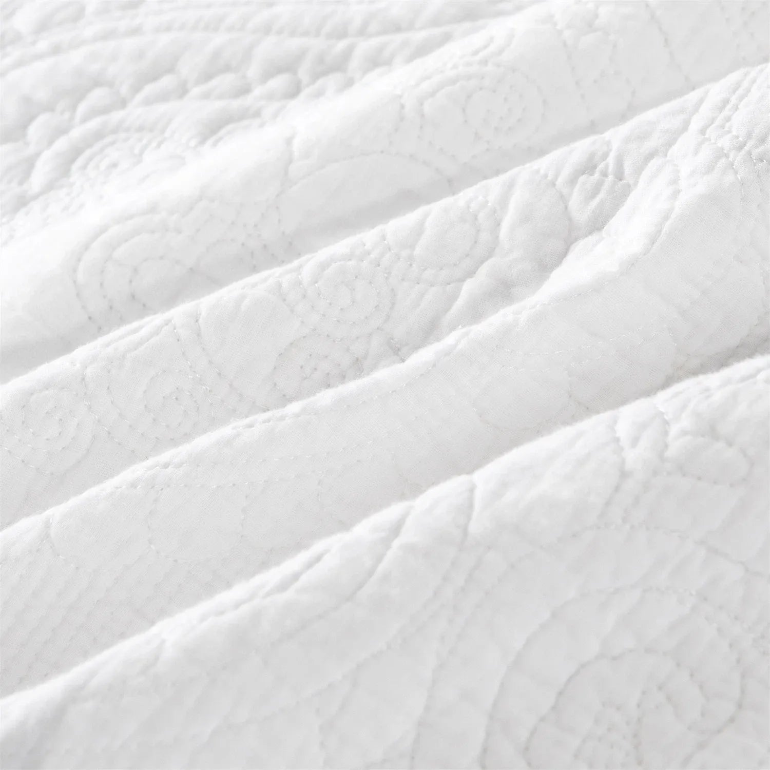 100% Cotton Embossed White Opal Coverlet Bedspread Set