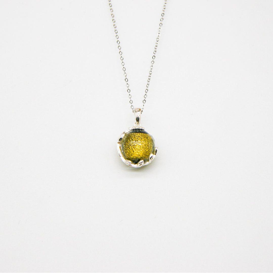 Gift Gox - Aroma Necklace White Gold - Planet Stellar Midnight (Golden dark blue) + Purify Oil Blend