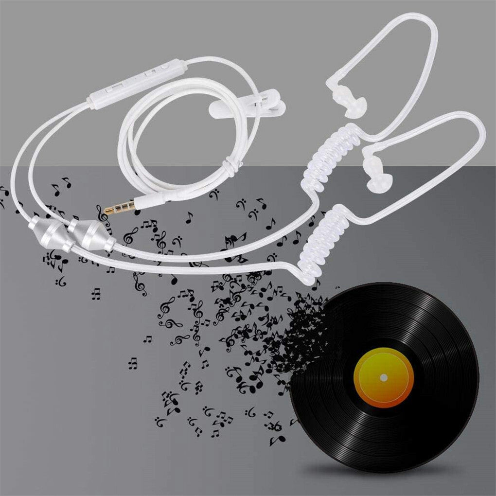 Anti-Radiation Air Tube Headset with Microphone Deep Bass Noise Cancelling Phone