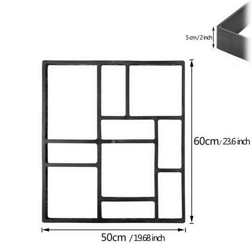 10Grids Garden Paving Brick Patio Concrete Slabs Maker Path Driveway Stone Mould