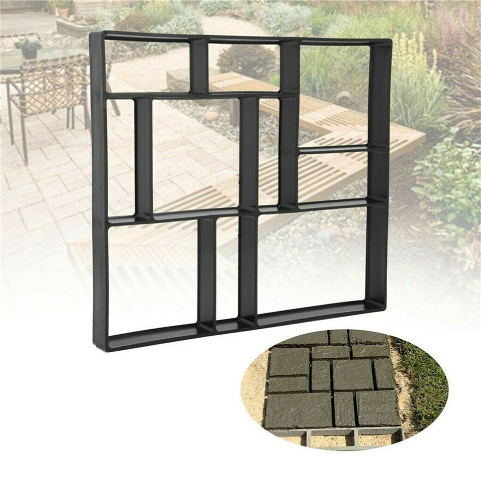 10Grids Garden Paving Brick Patio Concrete Slabs Maker Path Driveway Stone Mould