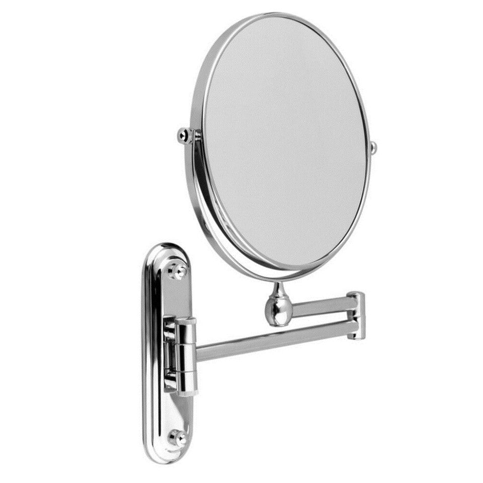 Fin Bath Mirror 1X/5X Magnification Wall Mounted Adjustable Makeup Mirror Arm Extend