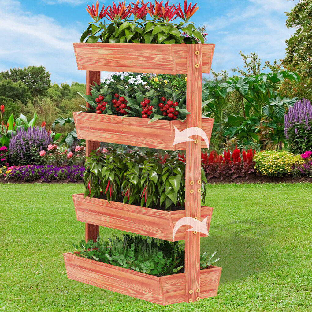 Fin Xxl Super Durable Elevated Planter Freestanding Rotatable Planter Box Garden Bed