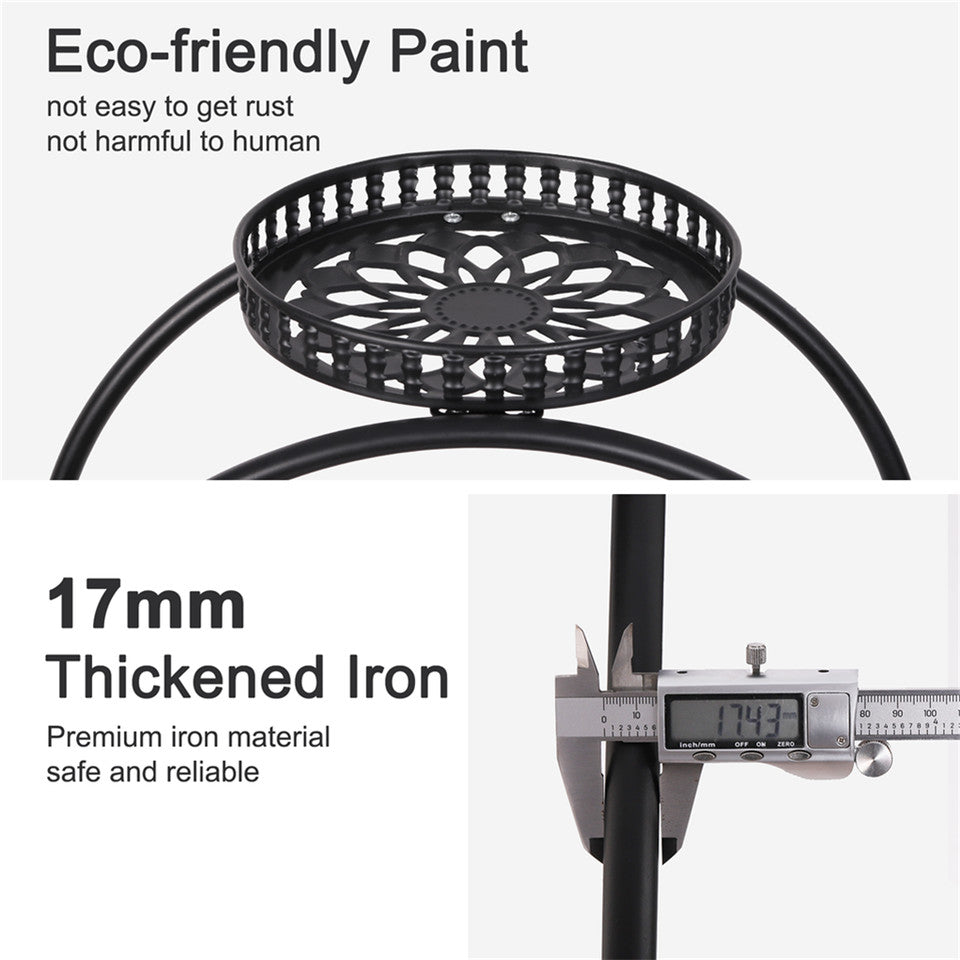 Metal Plant Stand Rack 4Tier Indoor Flower Pot Stand with Wheels for Living Room