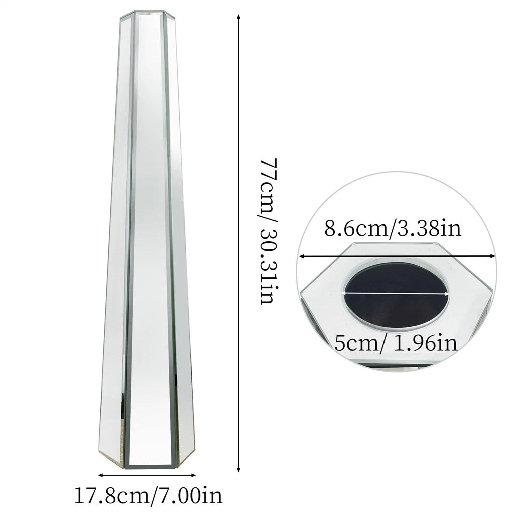 Large Silver Floor Vase 30 Inch Tall Glass Vase for Living Room Decoration & Branch Display