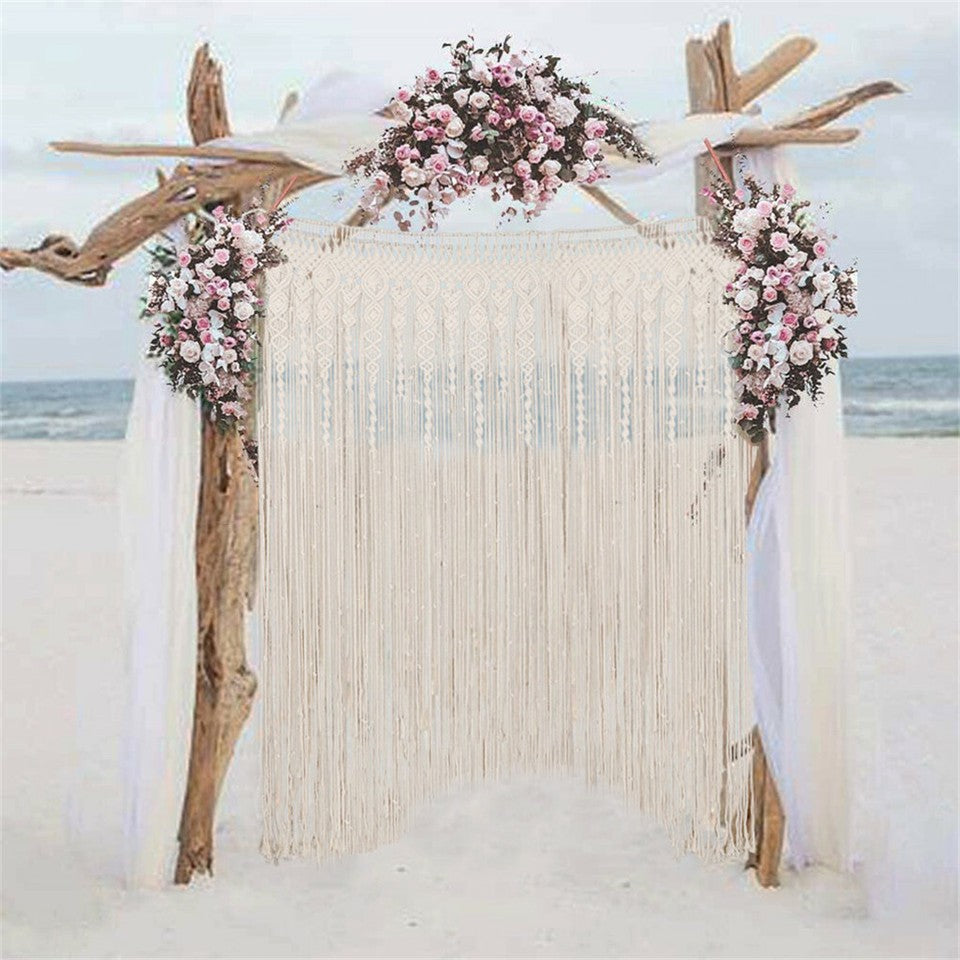 Boho Chic Macrame Tapestry Wedding Backdrop Arch Door Window Hanging Curtains