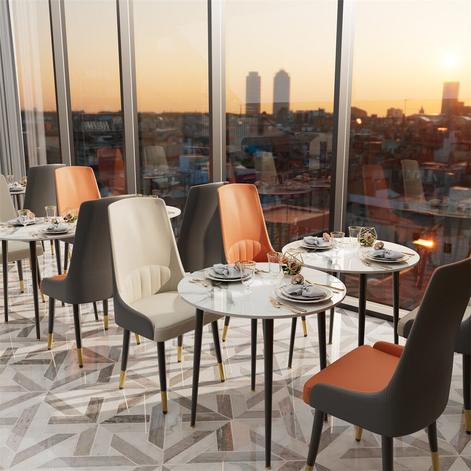 2X Dining Chair Anti-scratch Leather Padded Seat Kitchen Chair