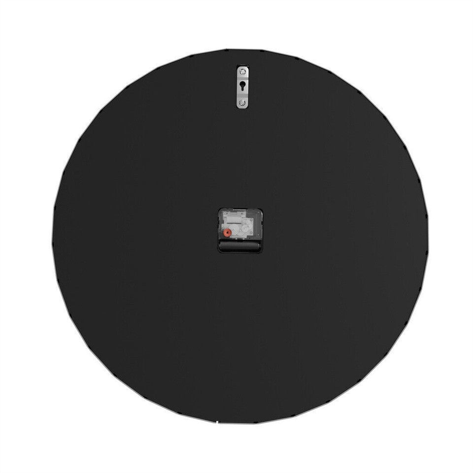 Large Silver Wall Clock Twinkle Crushed Diamond Mirrored Clock With Beveled Edge