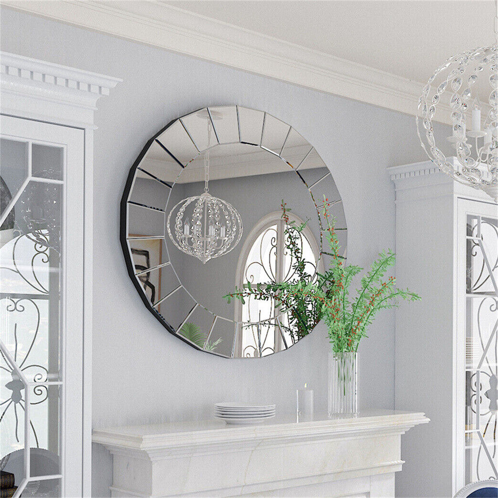 Ultra-modern Round Accent Mirror Venetian Ornate Mirror Decorative Wall Mirror