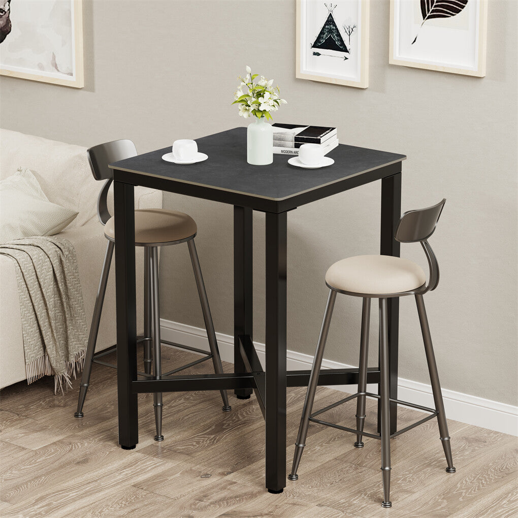 Tall Square Sintered Stone Bar Table