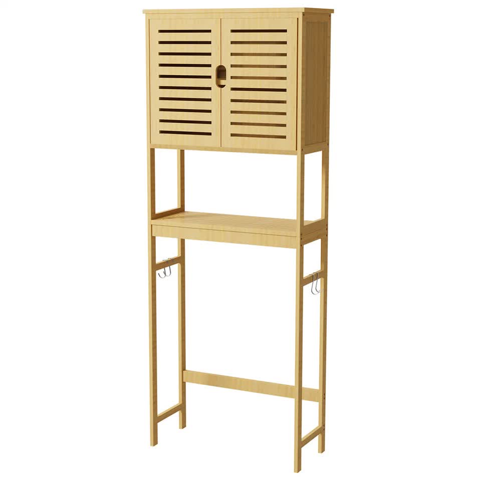 4-Tier Bamboo Bathroom Toilet Storage Rack