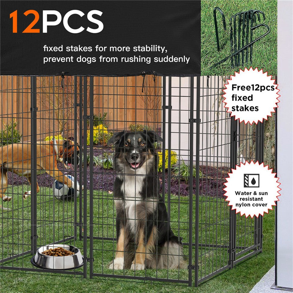 Jumbo Outdoor Dog Kennel Heavy Duty Pet Playpen Pre-galvanized Animal Cage Fence