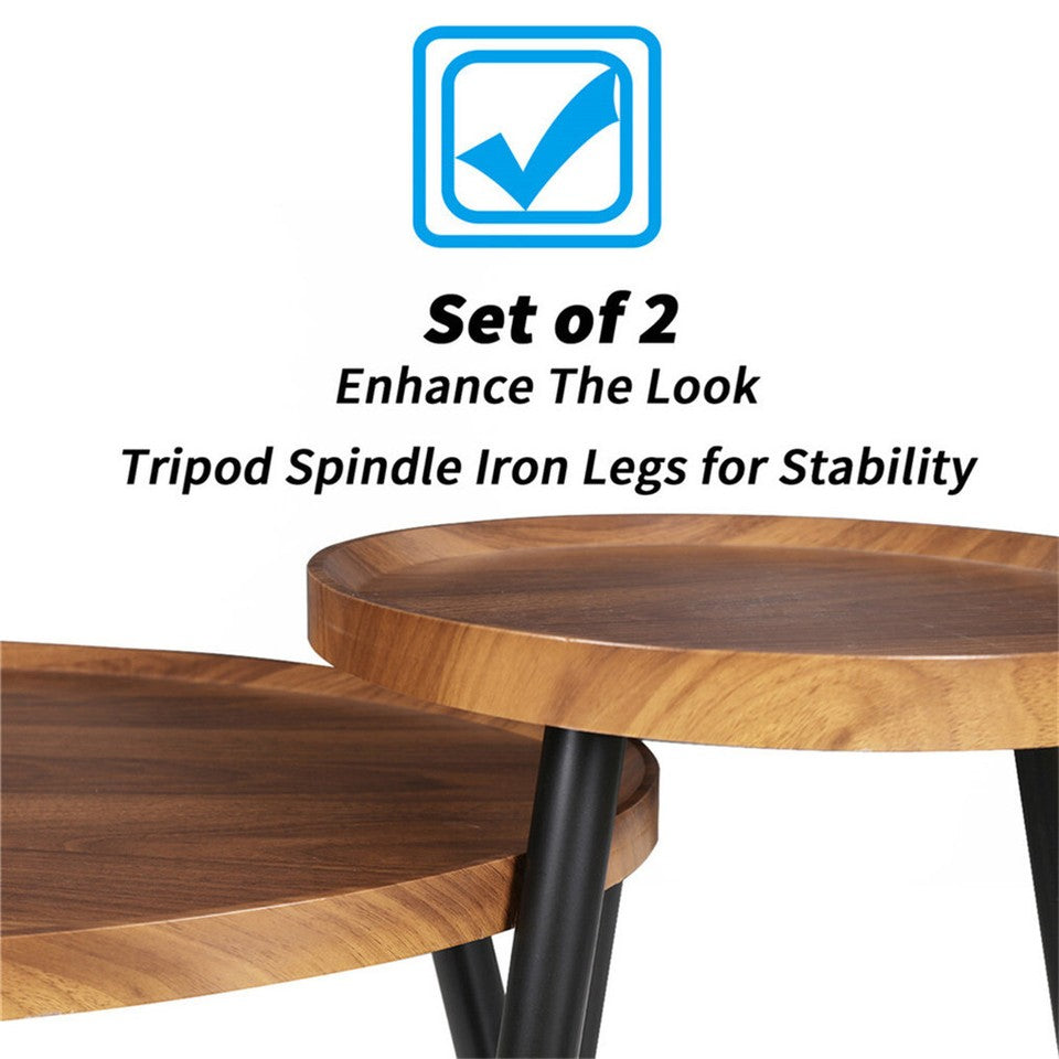 Industrial Nesting Wooden Side Tables