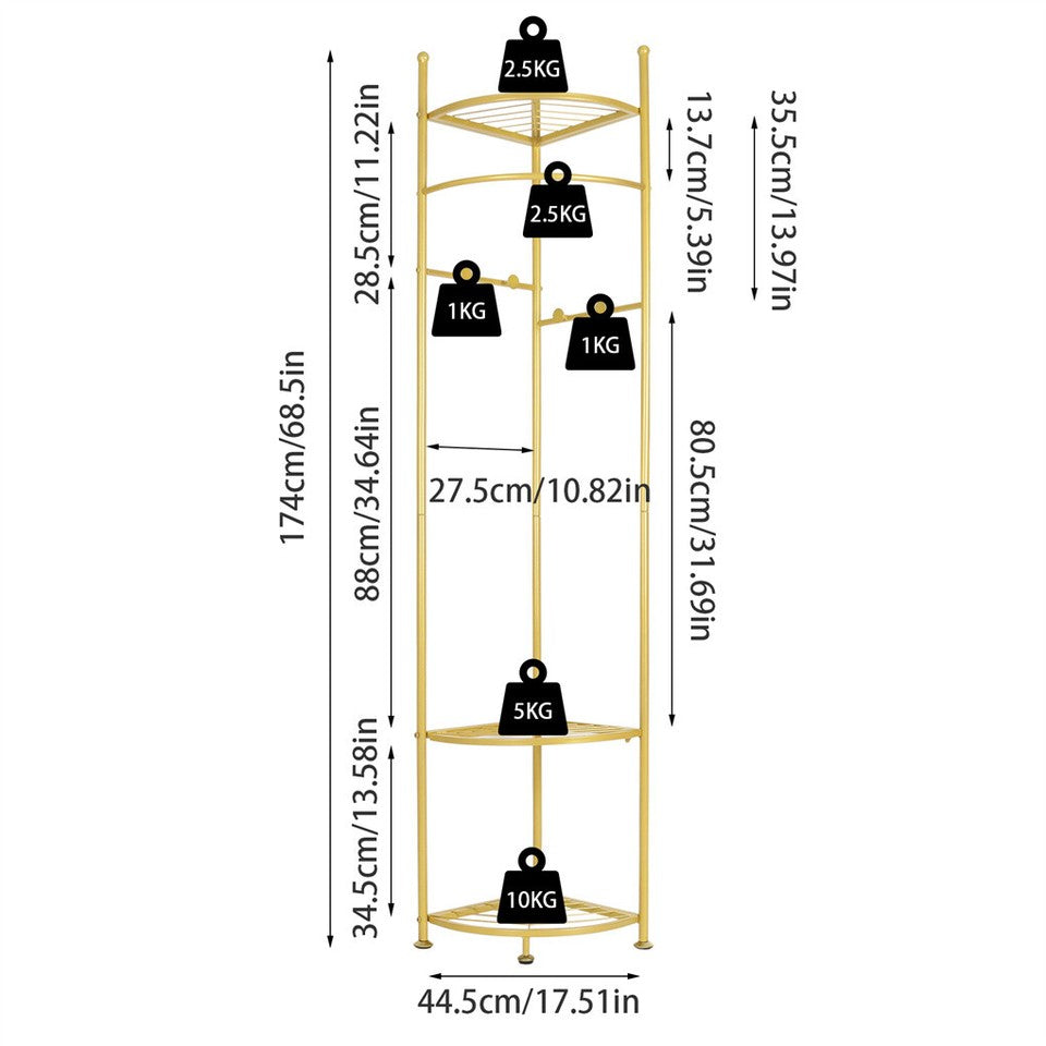 Fin Heavy Duty Clothes Stand Space-Saving Corner Coat Hat Shoes Rack Bedroom