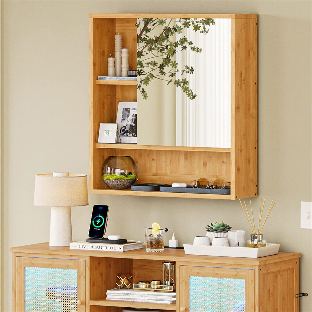 Xl Bathroom Wall Mirror Medicine Cabinet With Single Door And Adjustable Shelves