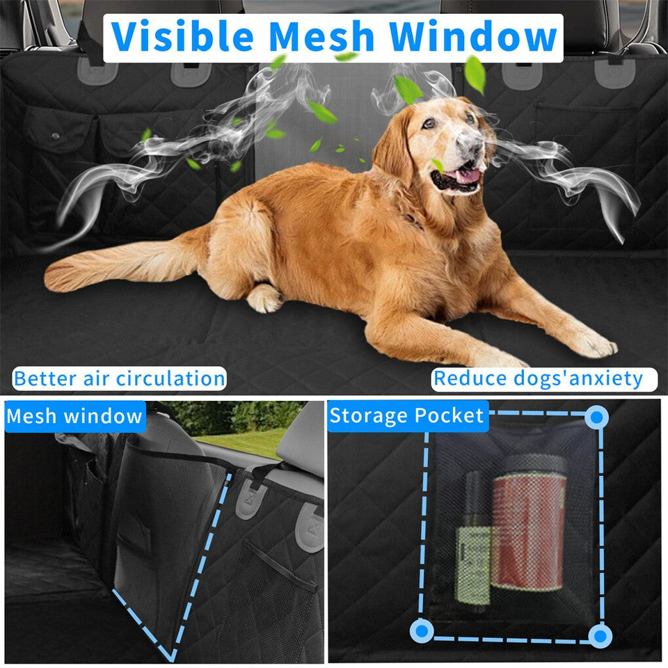 FIN Large Dogs Back Seat Extender Waterproof Dog Hammock Car Seats with Hard Bottom