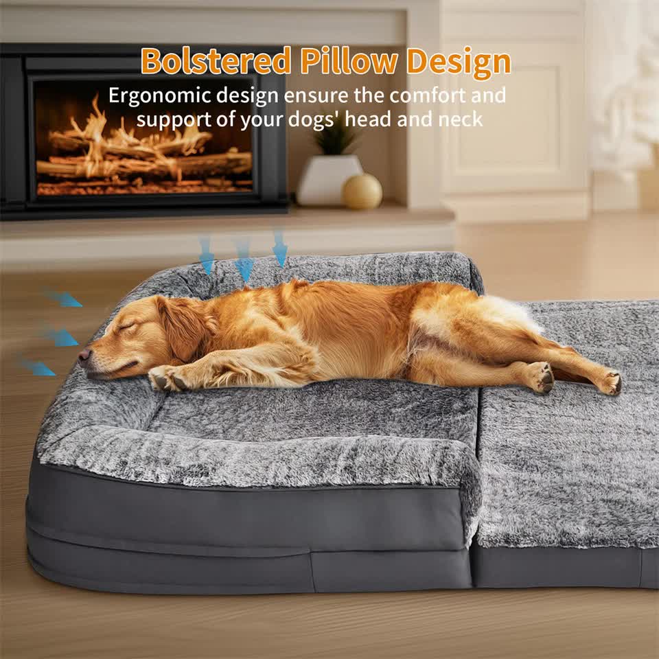 XL Human Sized Dog Bed Foldable Orthopedic Pet Dog Sofa Couch Comfy Big Bean Bed