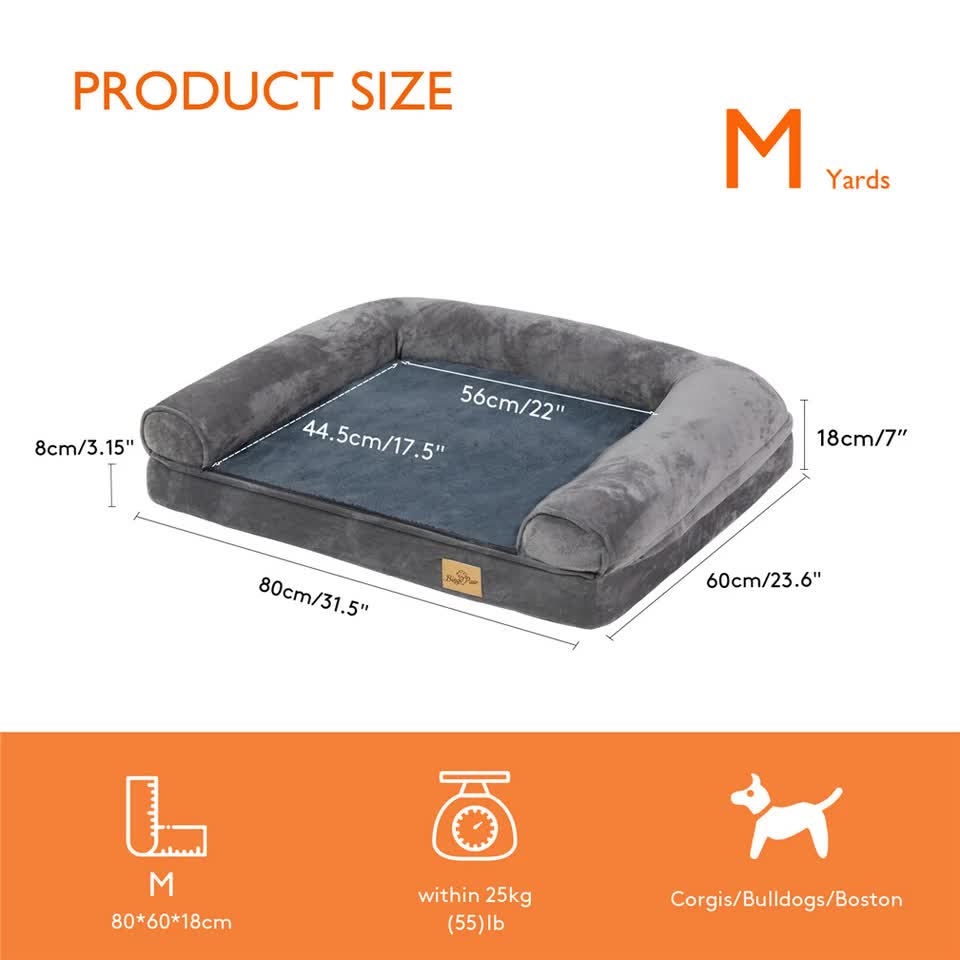 Orthopedic Dog Bed with Bolster Comfort Mattress