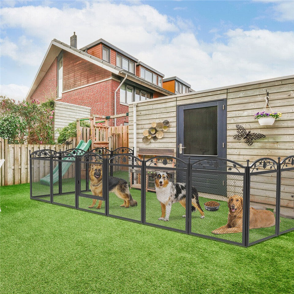 Fin Heavy Duty Dog Play Pen Enclosure Whelping Cage With Fertility Mat Puppy Playpen