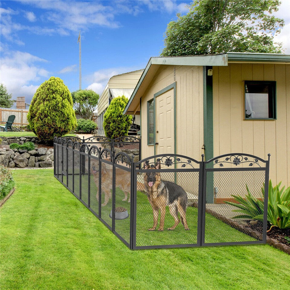 Fin Heavy Duty Dog Play Pen Enclosure Whelping Cage With Fertility Mat Puppy Playpen