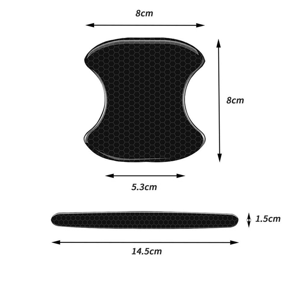 FIN 8PCS Universal Car Door Handle Cup Protector Anti-Scratches Cover Guard Film