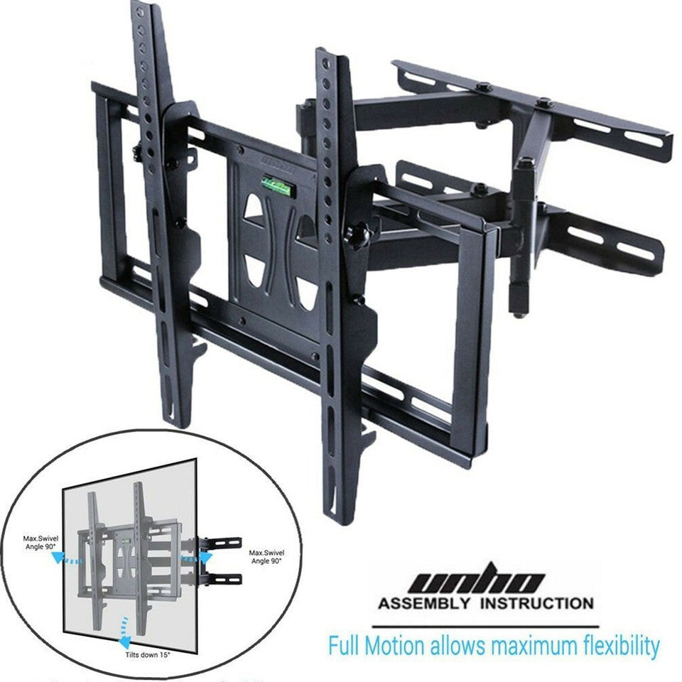 Tilt & Swivel Dual Arms TV Mount Cantilever Wall Bracket 40 46 50 55 56" LCD LED