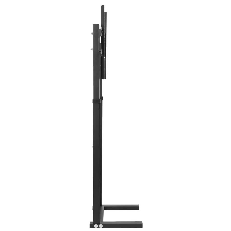 Double Pole Adjustable Tv Cart Floor Stand Mount For 32 to 65Inch