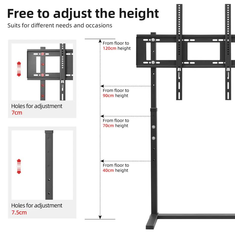 Free Standing Tv Mount Stand Bracket For 32 to 100" Screens