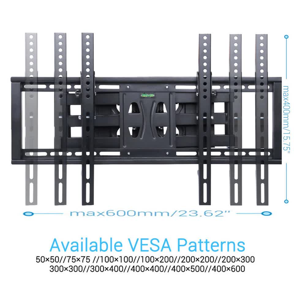 Heavy Duty Wall Mount Tilt Swivel Bracket Double Arms 32-85" Led/Plasma/Lcd Tvs
