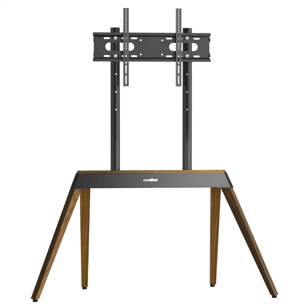 40-86 Inch Large Modern TV Floor Stand Mount - Height Adjustable LED LCD OLED Display Bracket with Trapezoidal Frame