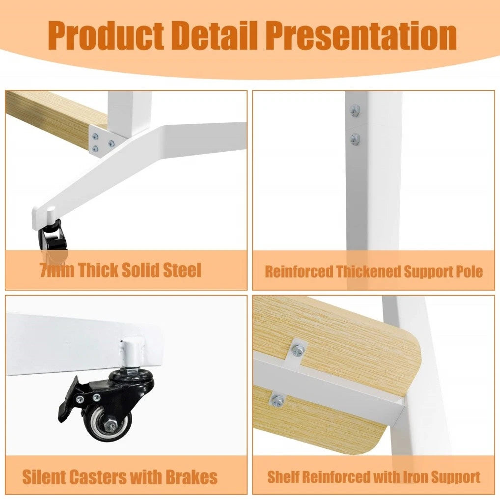 Height Adjustable Steel TV Stand on Wheels - Heavy Duty Mobile Floor Mount Cart for 40�100 Inch TVs, 100kg Capacity